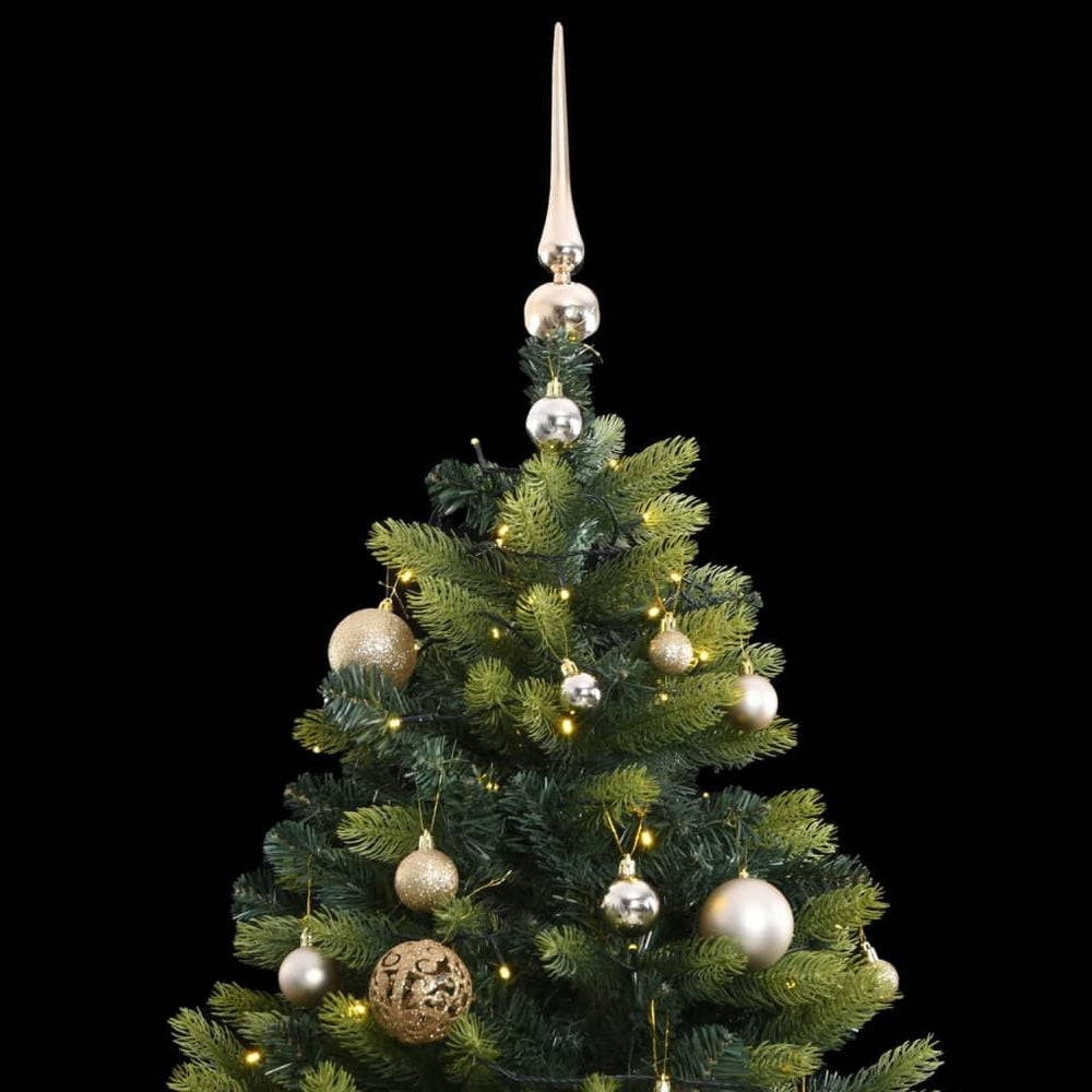 Kalėdų eglutė su šarnyrinėmis šakomis/LED/žaisliukais, 150cm