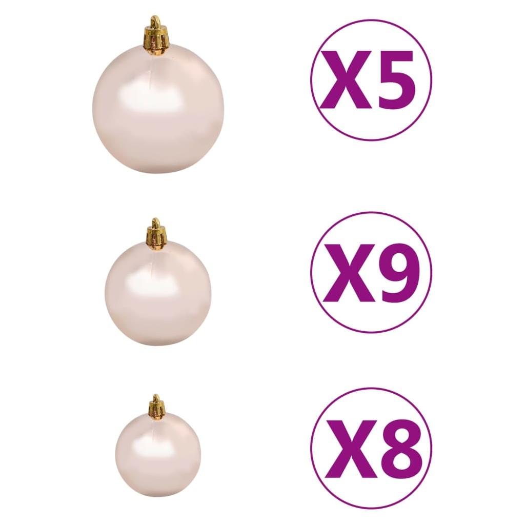 Kalėdų eglutė su šarnyrinėmis šakomis/LED/žaisliukais, 150cm