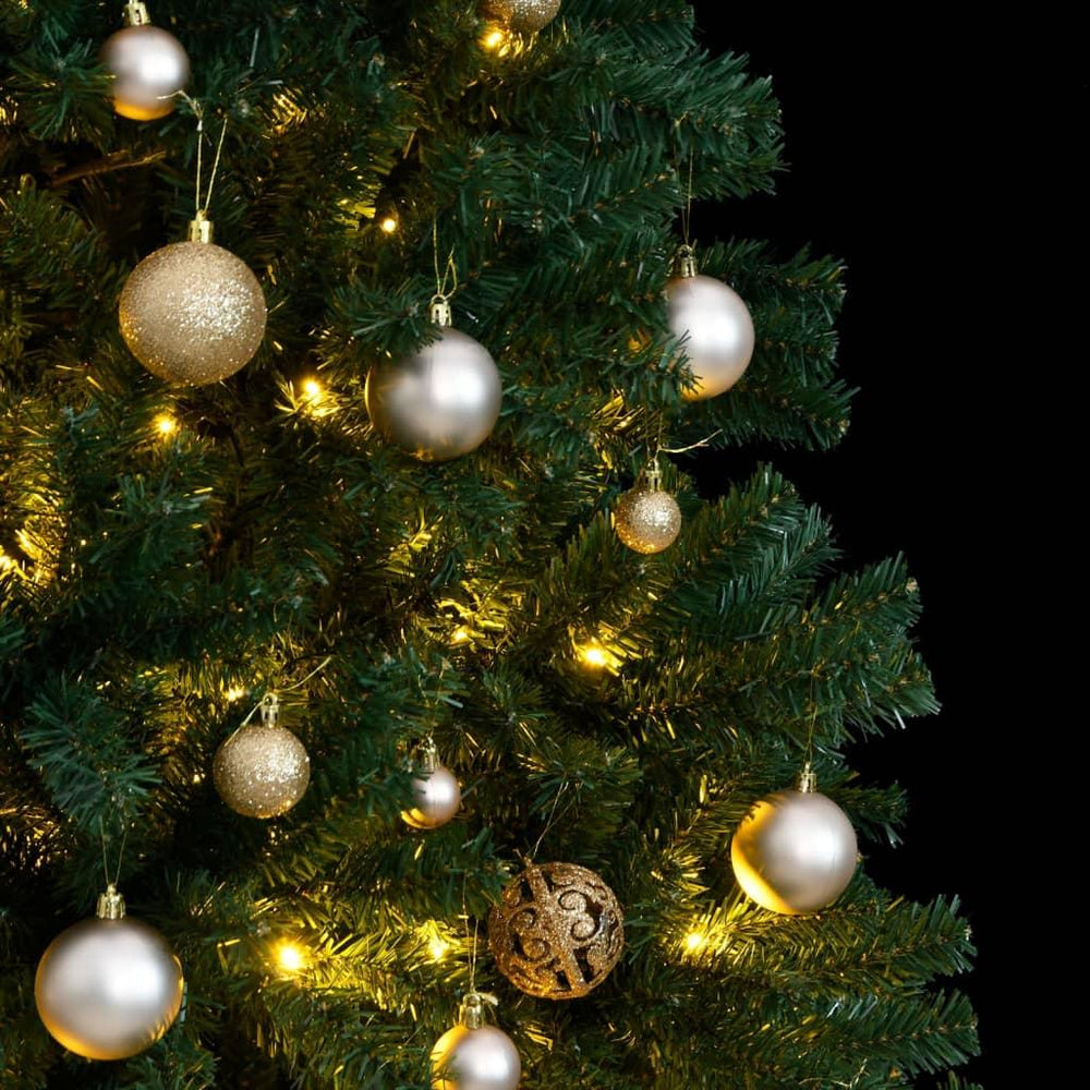 Kalėdų eglutė su šarnyrinėmis šakomis/LED/žaisliukais, 150cm