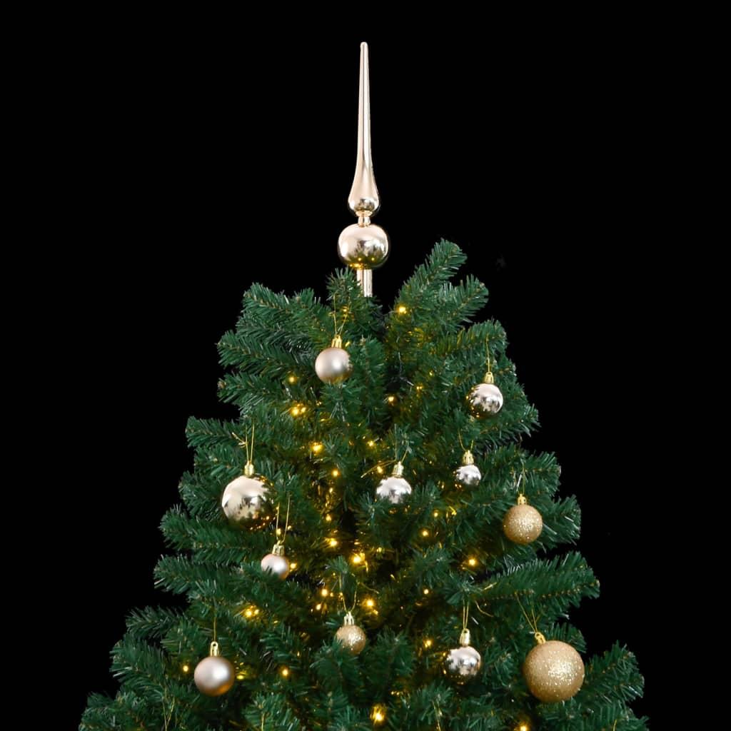 Kalėdų eglutė su šarnyrinėmis šakomis/LED/žaisliukais, 150cm