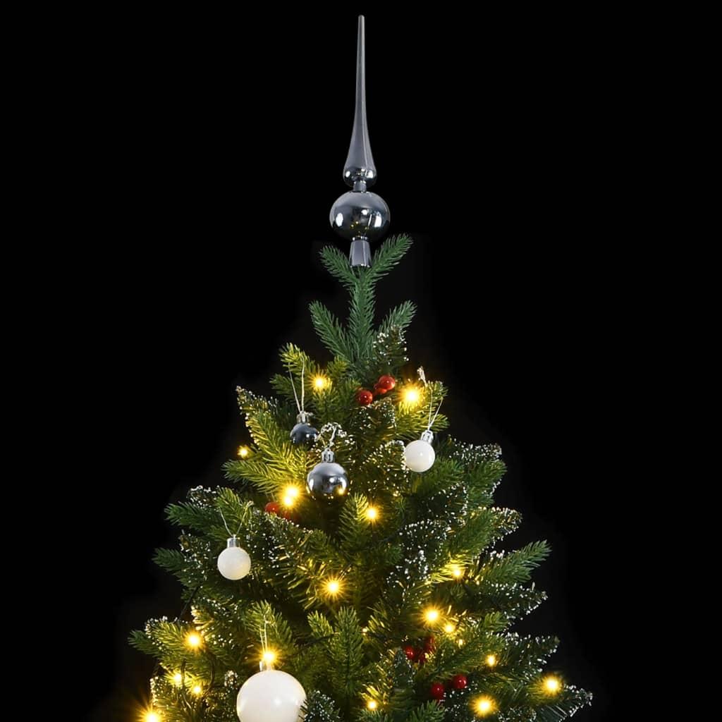 Kalėdų eglutė su šarnyrinėmis šakomis/LED/žaisliukais, 150cm