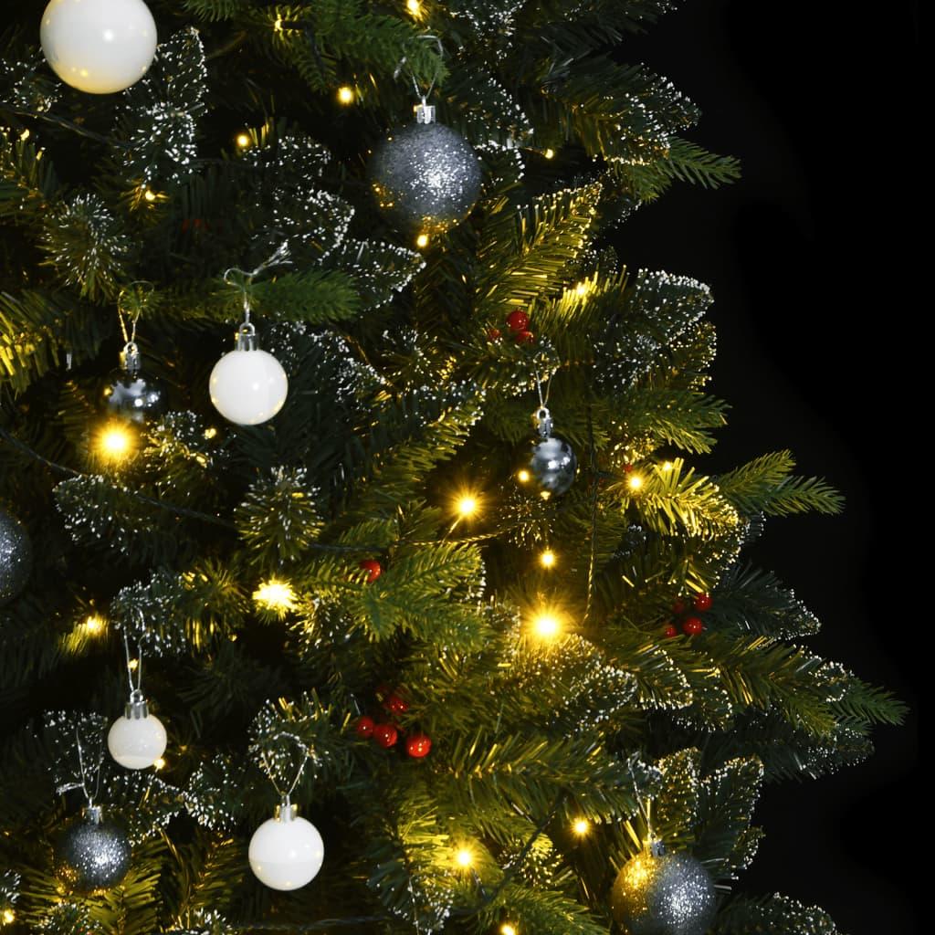 Kalėdų eglutė su šarnyrinėmis šakomis/LED/žaisliukais, 150cm