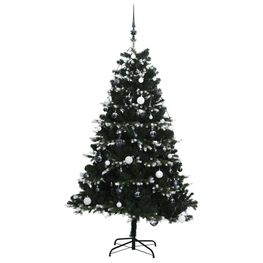 Kalėdų eglutė su šarnyrinėmis šakomis/LED/žaisliukais, 120cm