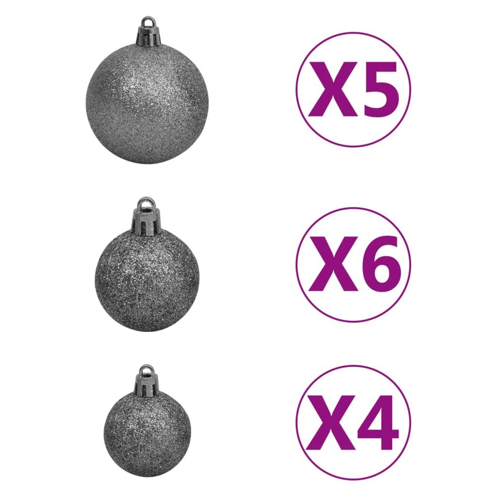 Kalėdų eglutė su šarnyrinėmis šakomis/LED/žaisliukais, 120cm
