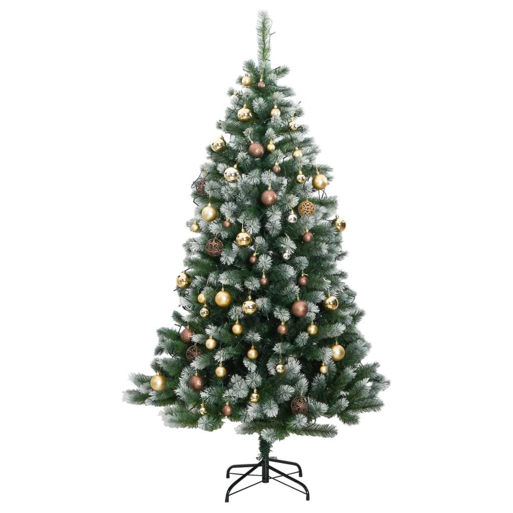 Kalėdų eglutė su šarnyrinėmis šakomis/LED/žaisliukais, 240cm