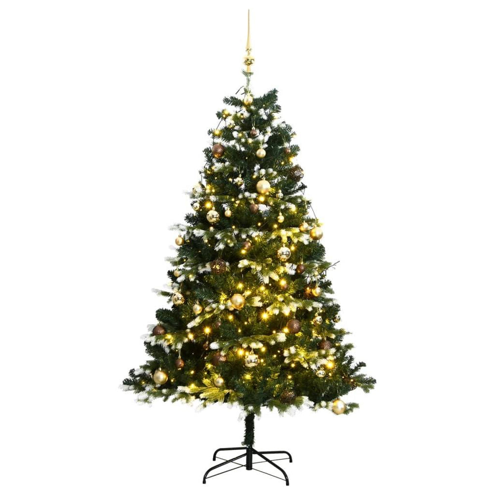 Kalėdų eglutė su šarnyrinėmis šakomis/LED/žaisliukais, 240cm