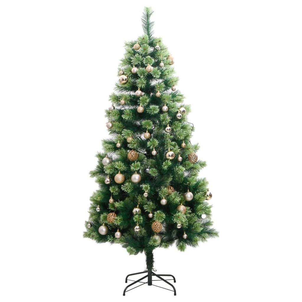 Kalėdų eglutė su šarnyrinėmis šakomis/LED/žaisliukais, 240cm