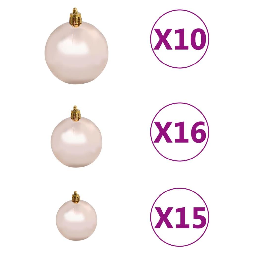 Kalėdų eglutė su šarnyrinėmis šakomis/LED/žaisliukais, 240cm