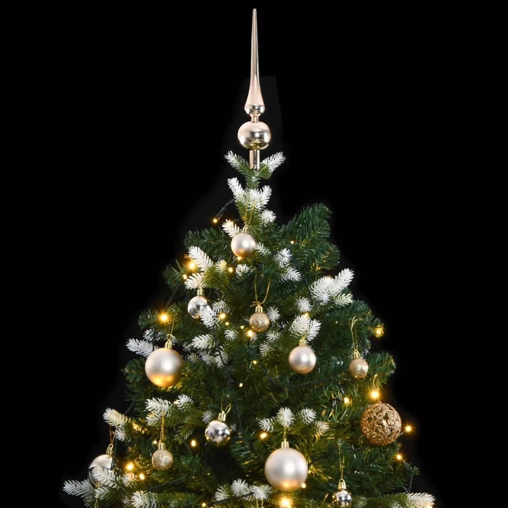 Kalėdų eglutė su šarnyrinėmis šakomis/LED/žaisliukais, 210cm