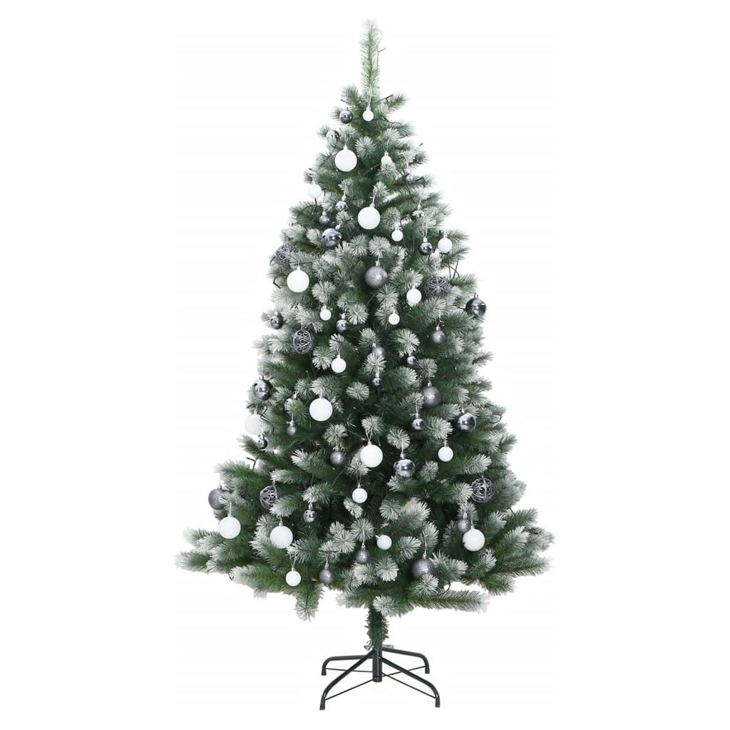 Kalėdų eglutė su šarnyrinėmis šakomis/LED/žaisliukais, 180cm