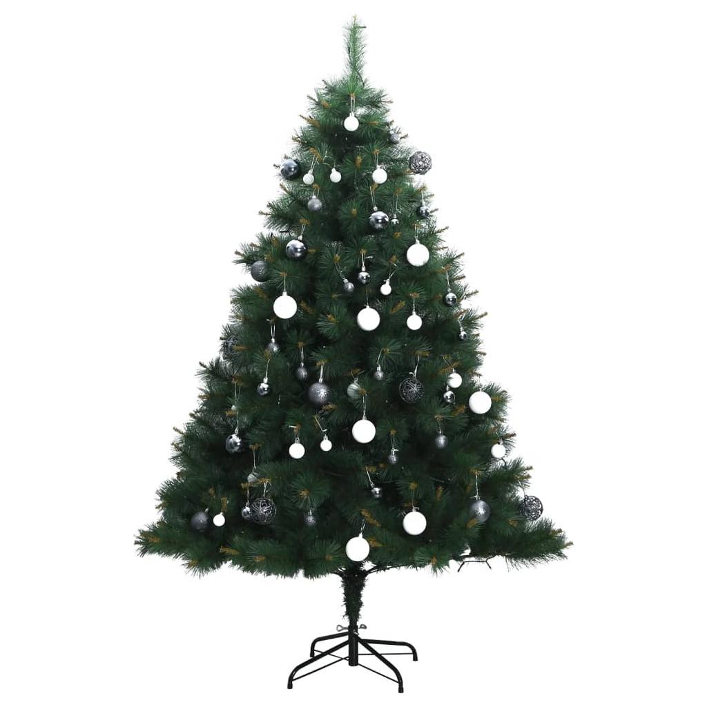 Kalėdų eglutė su šarnyrinėmis šakomis/LED/žaisliukais, 180cm