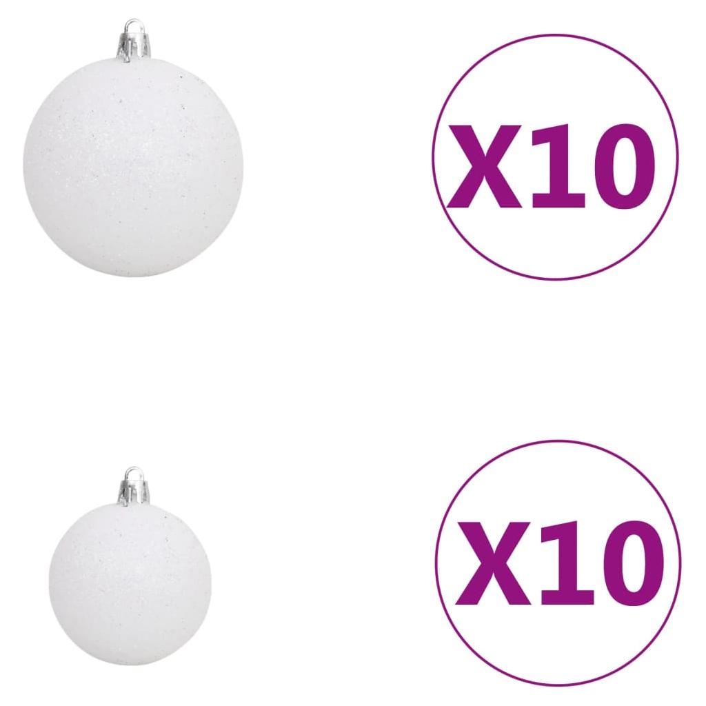 Kalėdų eglutė su šarnyrinėmis šakomis/LED/žaisliukais, 180cm