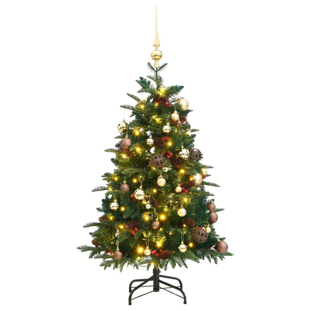 Kalėdų eglutė su šarnyrinėmis šakomis/LED/žaisliukais, 150cm