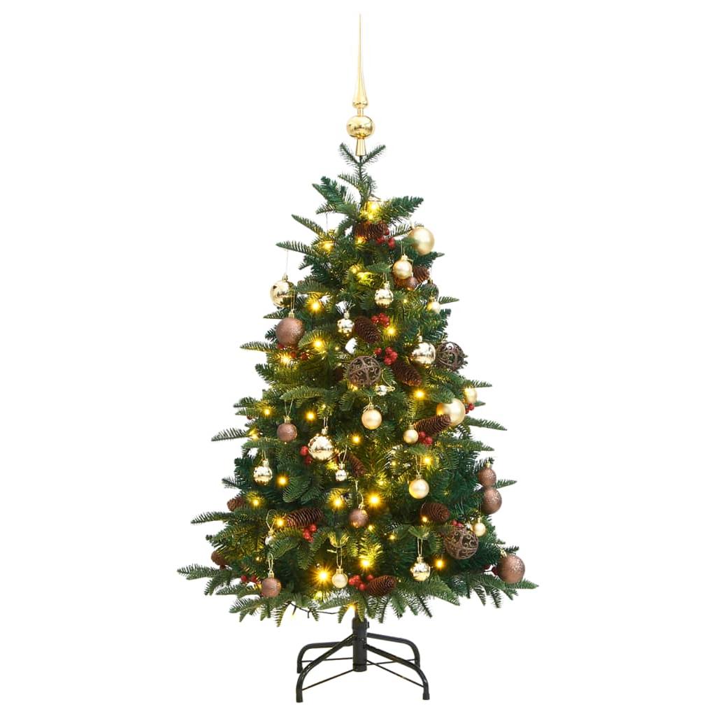 Kalėdų eglutė su šarnyrinėmis šakomis/LED/žaisliukais, 150cm