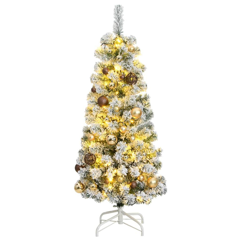 Kalėdų eglutė su šarnyrinėmis šakomis/LED/žaisliukais, 150cm