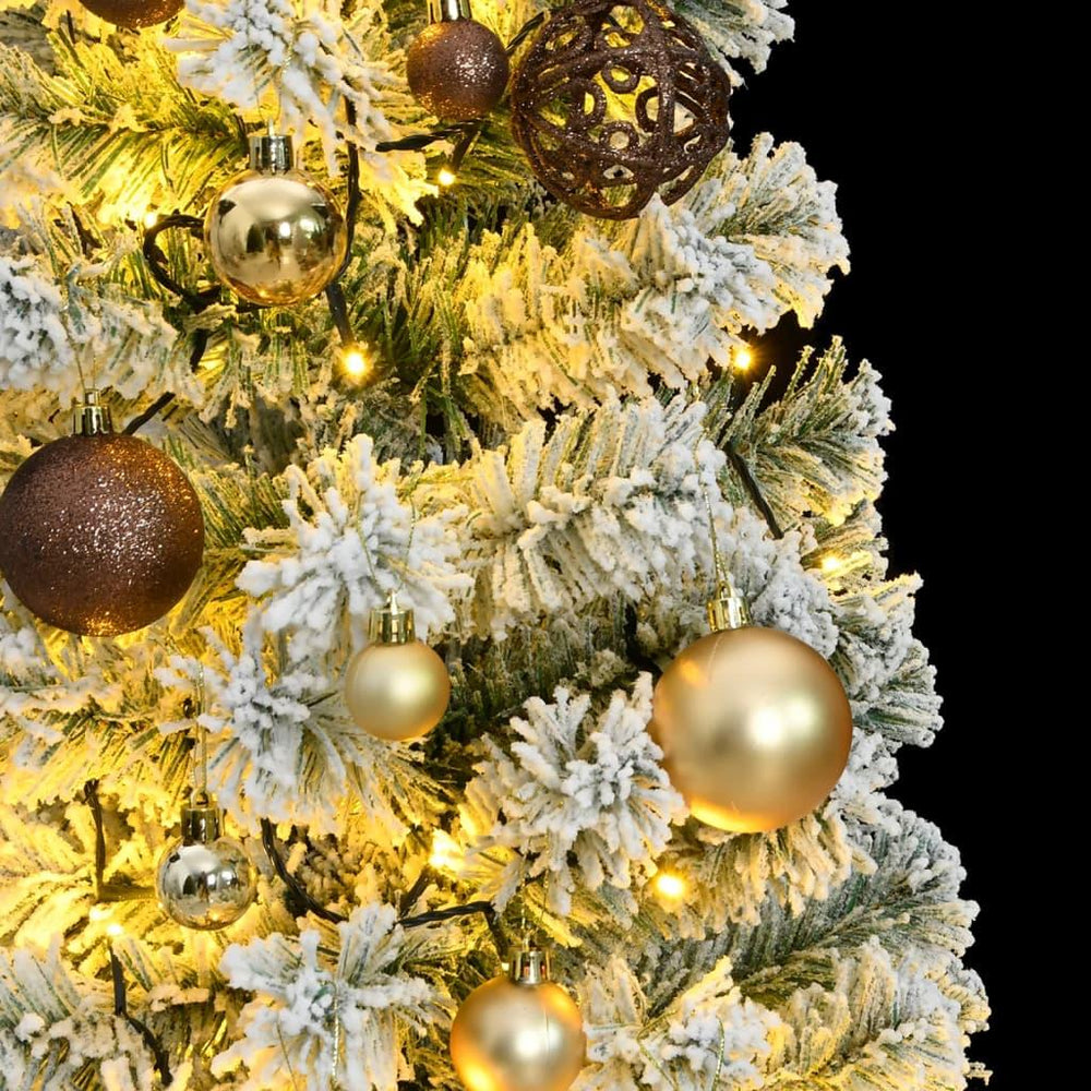 Kalėdų eglutė su šarnyrinėmis šakomis/LED/žaisliukais, 150cm