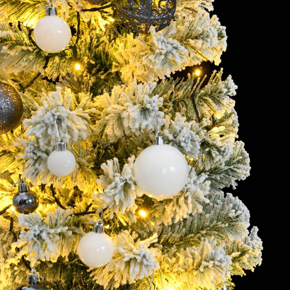 Kalėdų eglutė su šarnyrinėmis šakomis/LED/žaisliukais, 150cm