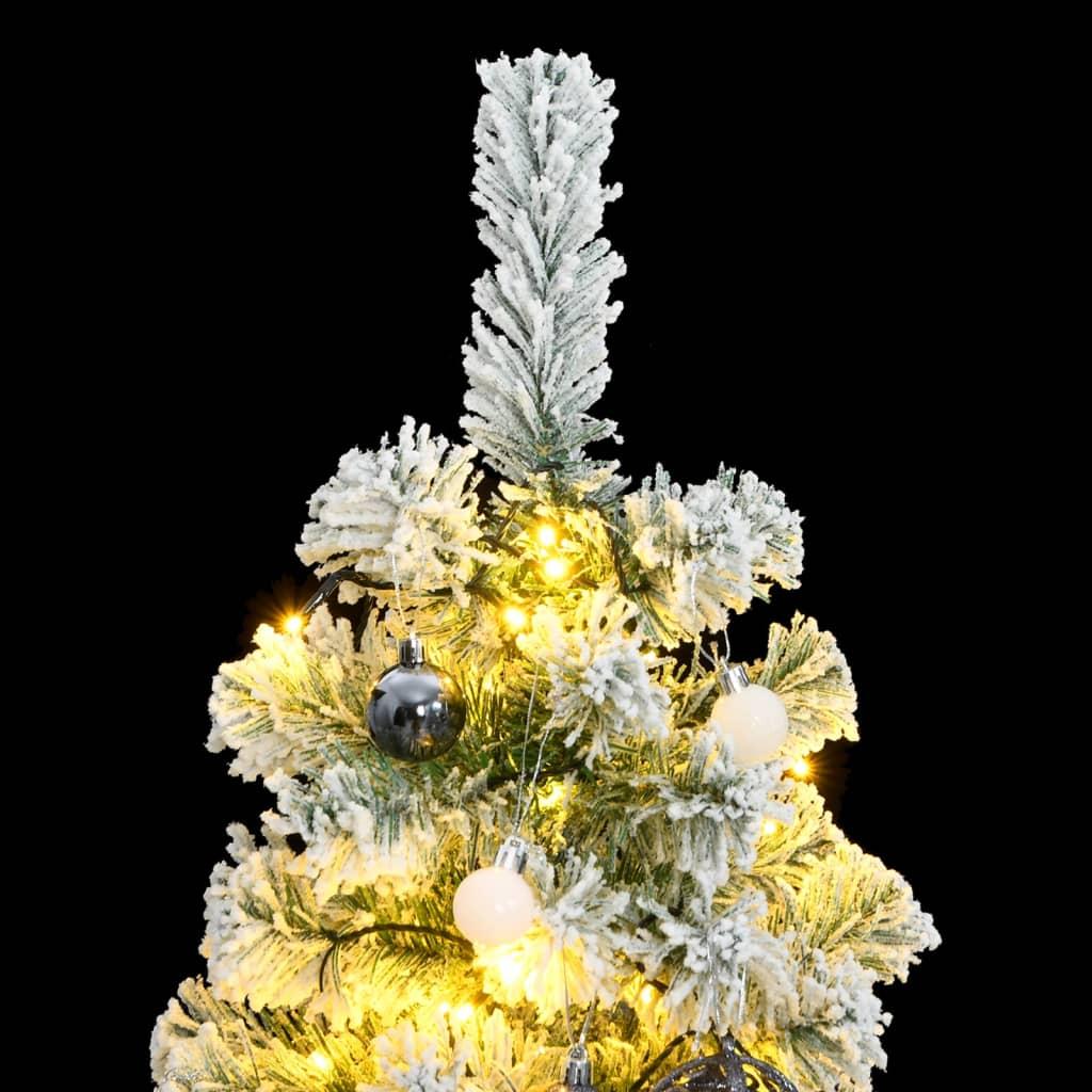 Kalėdų eglutė su šarnyrinėmis šakomis/LED/žaisliukais, 150cm