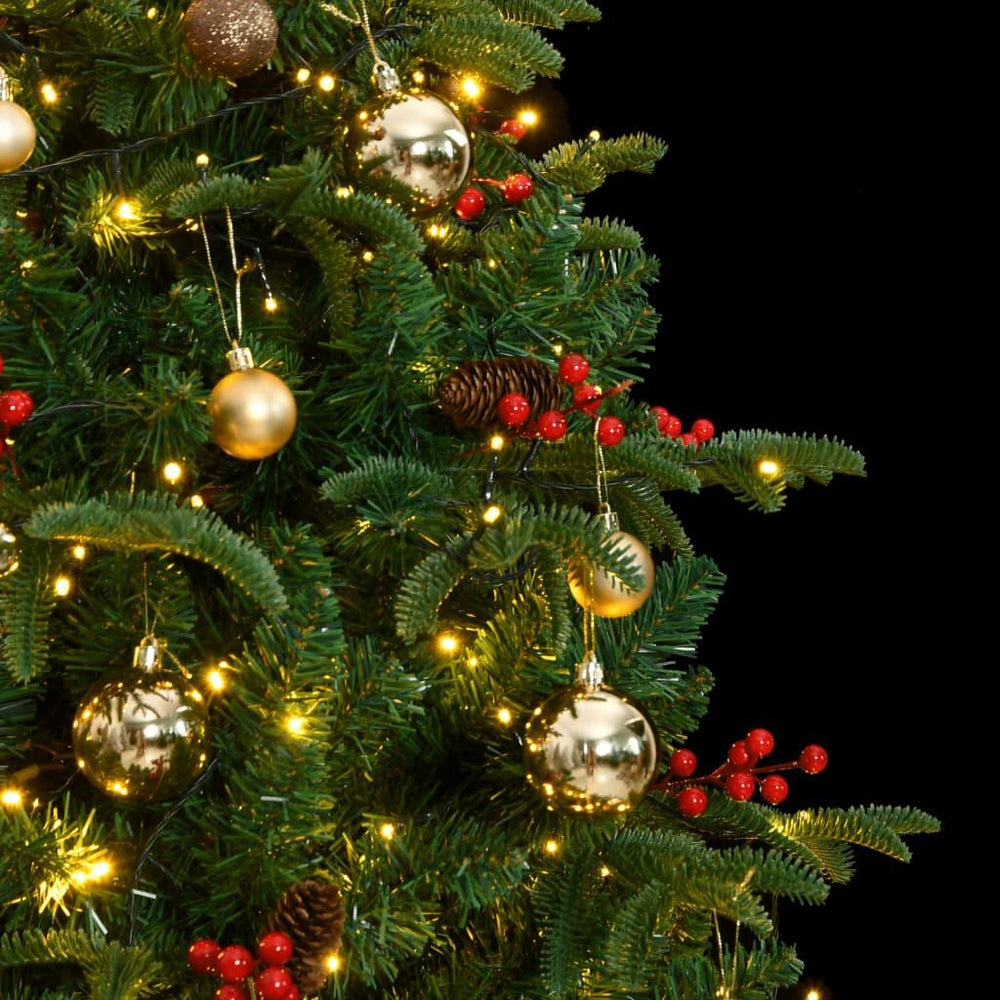 Kalėdų eglutė su šarnyrinėmis šakomis/LED/žaisliukais, 240cm