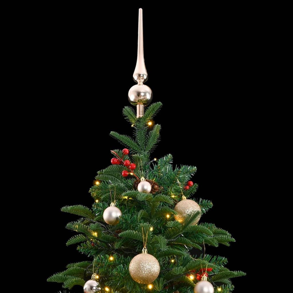 Kalėdų eglutė su šarnyrinėmis šakomis/LED/žaisliukais, 240cm