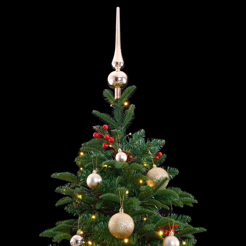 Kalėdų eglutė su šarnyrinėmis šakomis/LED/žaisliukais, 240cm