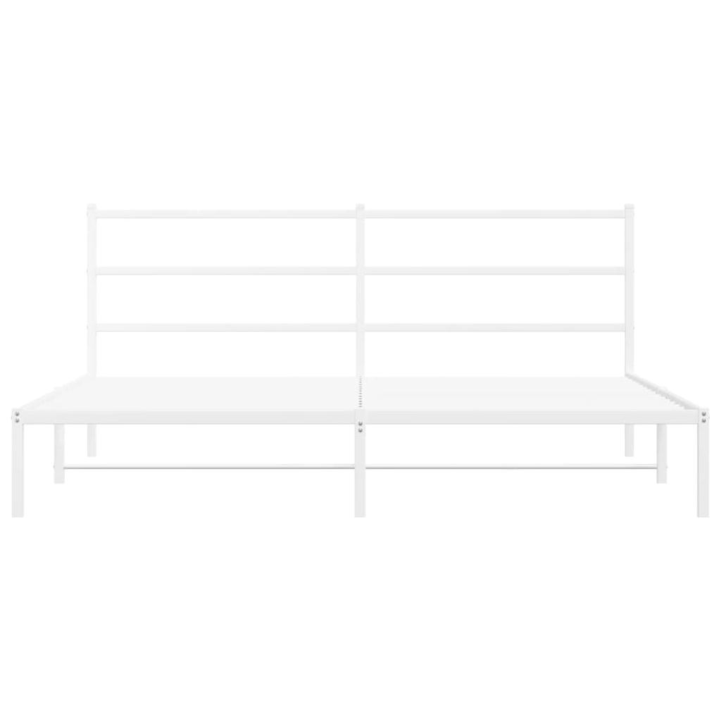 Metalinis lovos rėmas su galvūgaliu, baltos spalvos, 180x200cm