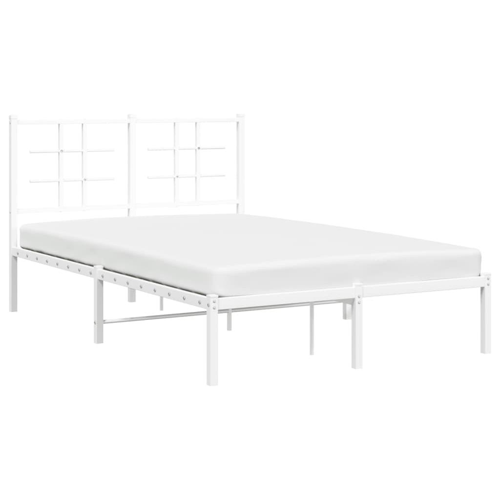 Metalinis lovos rėmas su galvūgaliu, baltos spalvos, 120x200cm