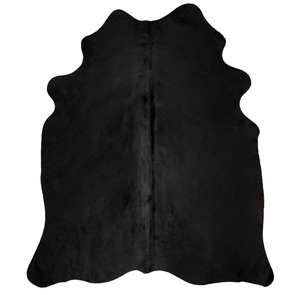 Tikros karvės odos kilimas, juodos spalvos, 180x220cm