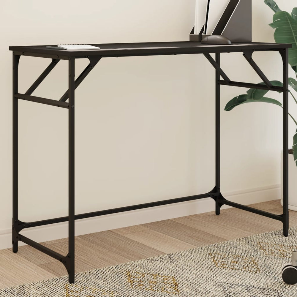 Rašomasis stalas, juodas, 100x45x76cm, mediena ir plienas