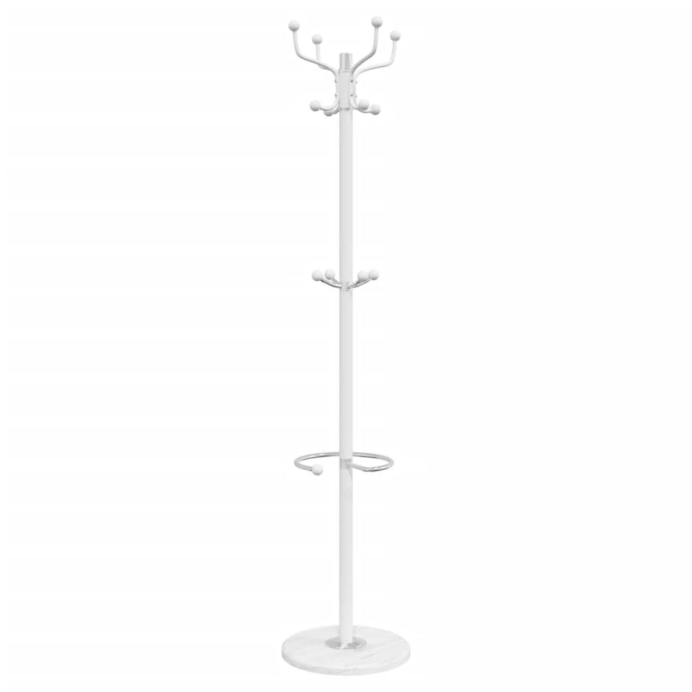 Paltų kabykla su skėčių laikikliu, balta, 180cm, geležis