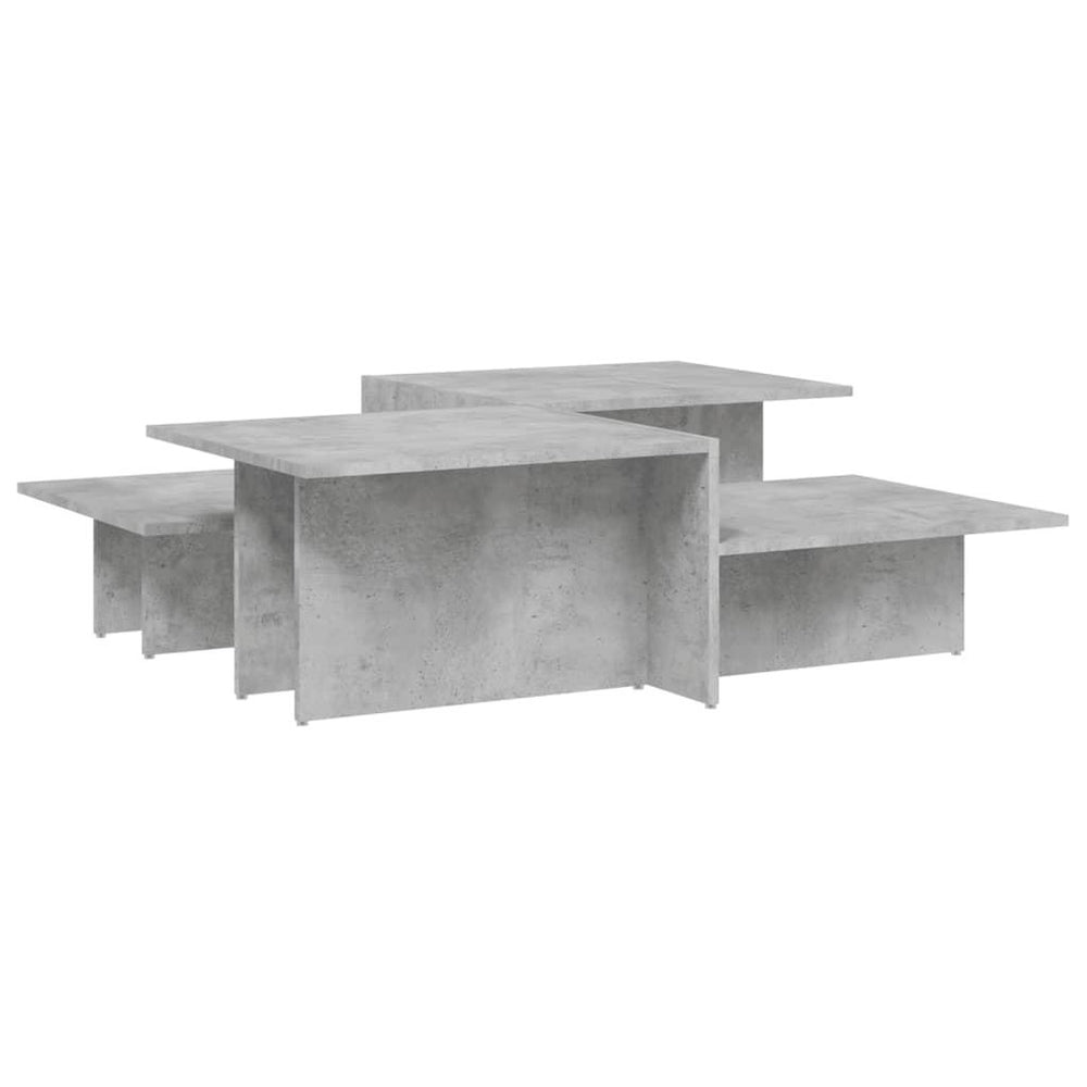 Kavos staliukai, 2vnt., betono pilkos spalvos, apdirbta mediena