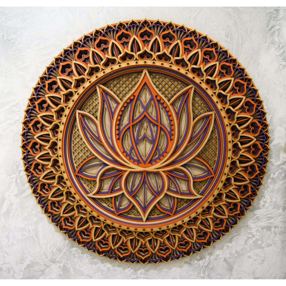 Lotus Flower Mandala - Colored #2, 38x38 Centimeters