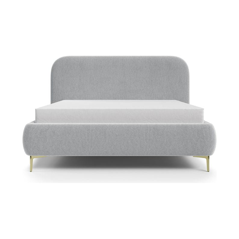 Minkšta lova MONNO, 180x200 cm., pilka spalva, lengvai valomas veliūrinis audinys